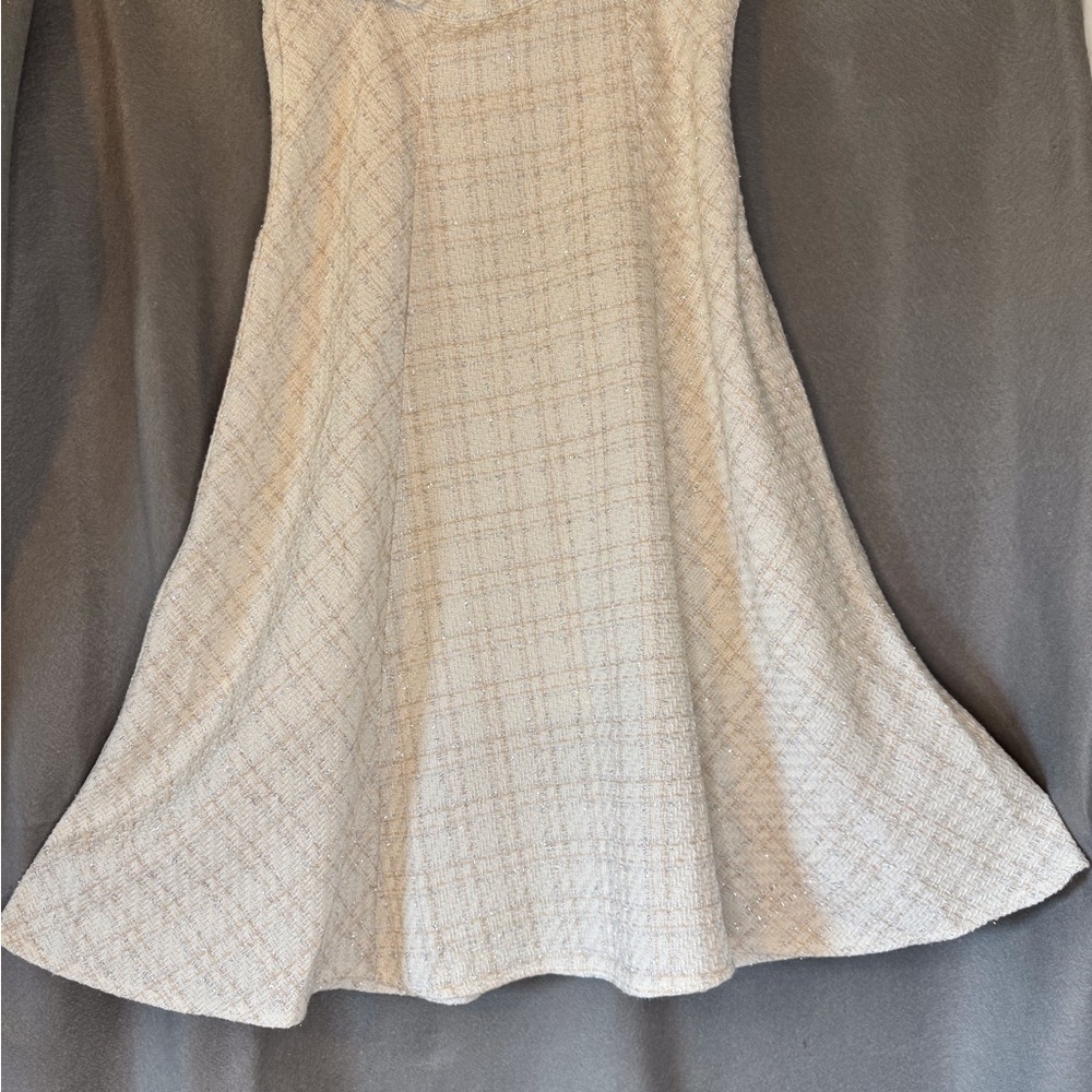 Elegant Cream Plaid Skirt. NWOT
